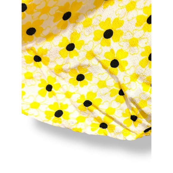 Ganni Womens Blouse Top Small Floral Wrap Tie Front Yellow White Cottagecore - Picture 8 of 14